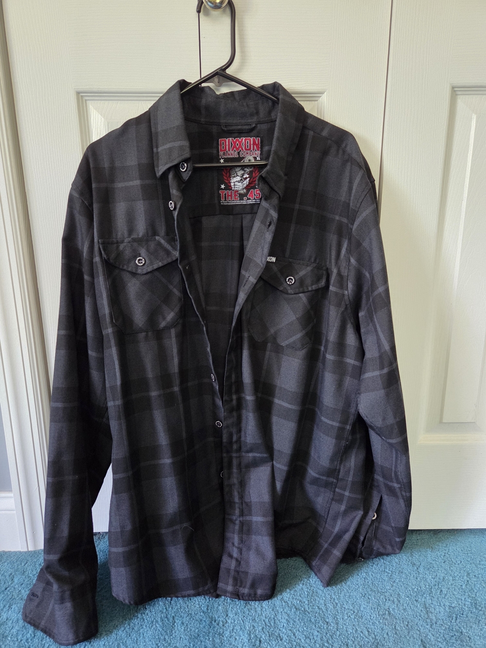 DIXXON The .45 Men's Black Plaid Button-down Shirt Size Xl